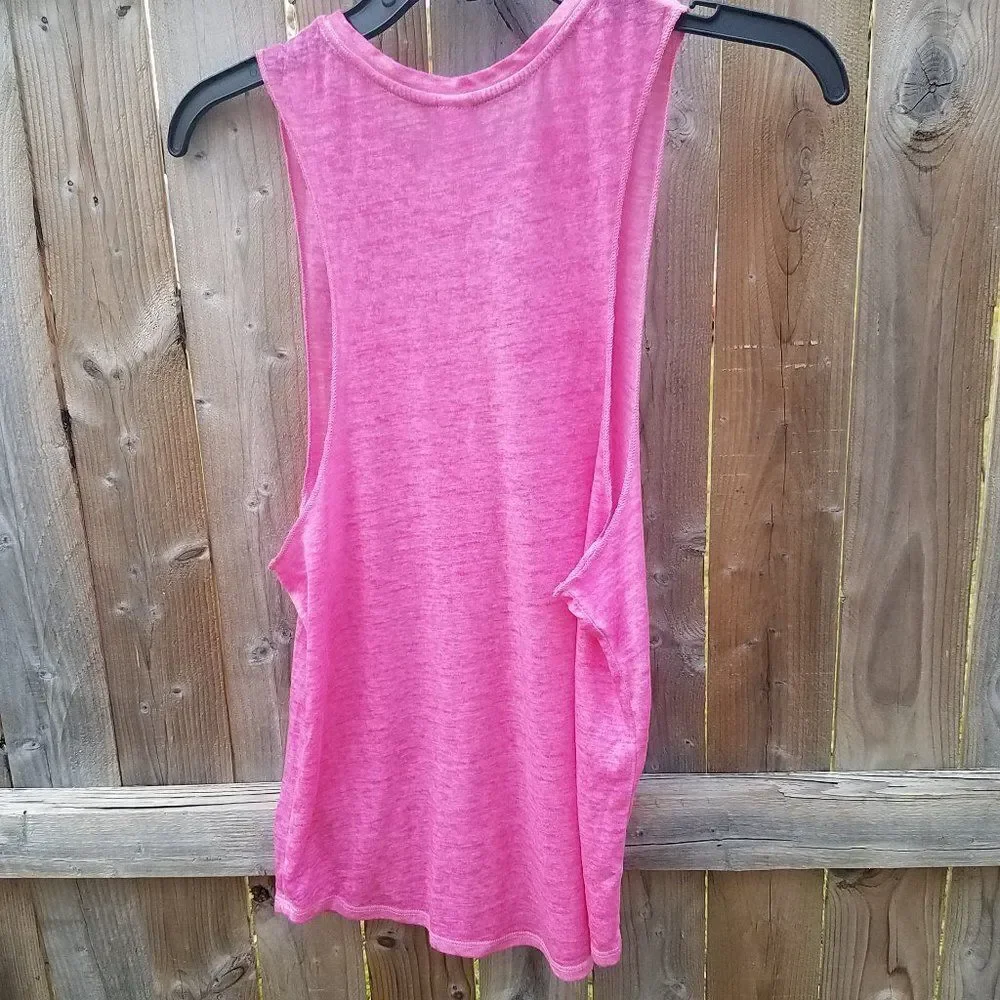 Juniors Medium 7/9 Tank Top Bright Pink Love Heart w/Stars NWOT - Picture 2 of 10